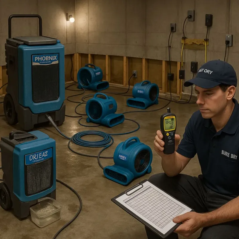 Structural Drying and Dehumidification process in Braddock, PA